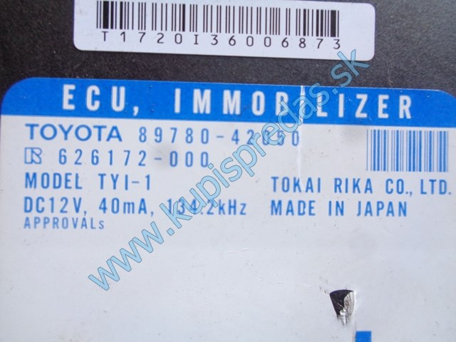 riadiaca jednotka ece na toyotu rav4, 89780-42050